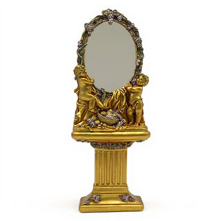 Cherub Mirror and Pedestal - 76-inch — Antique Gold finish