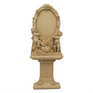 Cherub Mirror and Pedestal - 76-inch — Dusted Sand finish