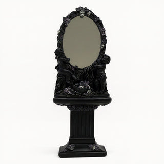 Cherub Mirror and Pedestal - 76-inch — Flat Black finish