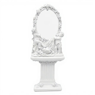 Cherub Mirror and Pedestal - 76-inch — Flat White finish