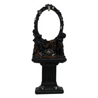 Cherub Mirror and Pedestal - 76-inch — Iron finish