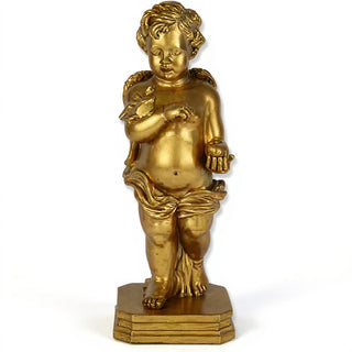 Matthews Angel with Apple Statue - 25.5-inch — Antique Gold finish