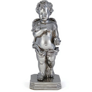 Matthews Angel with Apple Statue - 25.5-inch — Antique Silver finish