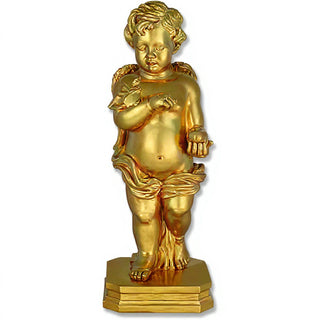 Matthews Angel with Apple Statue - 25.5-inch — Deep Gold finish