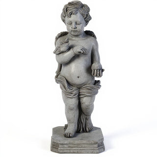 Matthews Angel with Apple Statue - 25.5-inch — Old Stone finish
