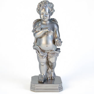 Matthews Angel with Apple Statue - 25.5-inch — Silver finish