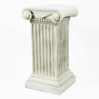 Fluted column pedestal in fiberglass resin, 29 inches tall, for displaying statues or planters — alternate view