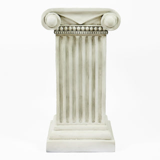 Fluted column pedestal in fiberglass resin, 29 inches tall, for displaying statues or planters — alternate view