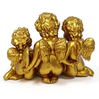 Three Cherub Birdfeeder — Antique Gold finish