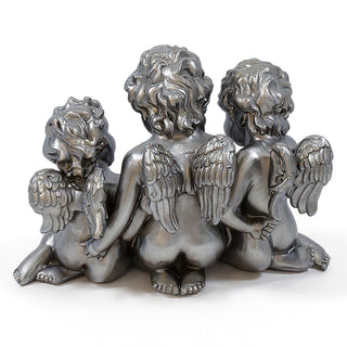 Three Cherub Birdfeeder — Aged Silver finish