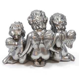 Three Cherub Birdfeeder — Antique Silver finish