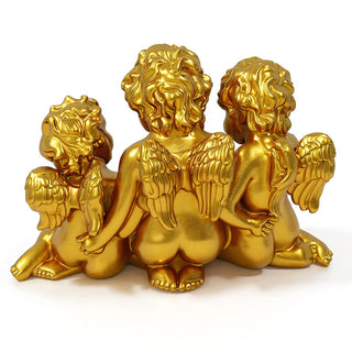 Three Cherub Birdfeeder — Deep Gold finish