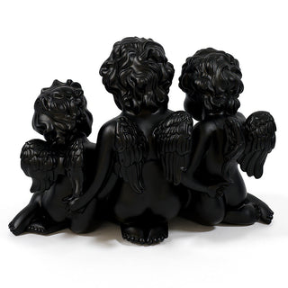 Three Cherub Birdfeeder — Flat Black finish