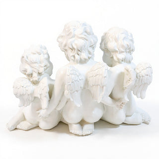 Three Cherub Birdfeeder — Flat White finish