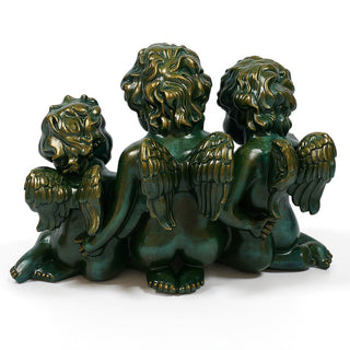 Three Cherub Birdfeeder — Green Bronze finish