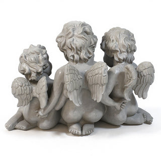 Three Cherub Birdfeeder — Limestone finish