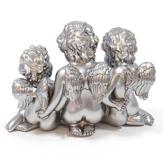 Three Cherub Birdfeeder — Silver finish