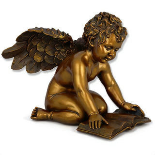 Quinn Angel with Book Statue — Bronze finish
