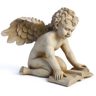 Quinn Angel with Book Statue — Museum Terracotta finish