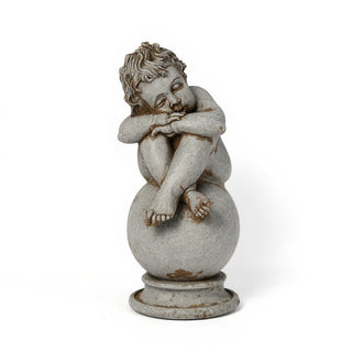 Napping Cherub Statue - 17-inch — Antique Stone finish