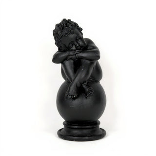 Napping Cherub Statue - 17-inch — Dusted Black finish