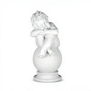 Napping Cherub Statue - 17-inch — Flat White finish