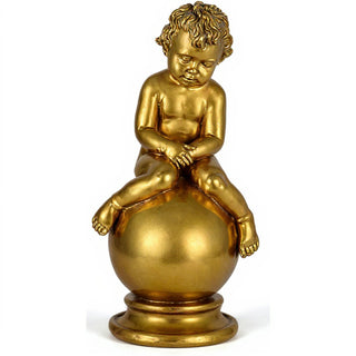 Sleeping Cherub Statue - 18-inch — Antique Gold finish