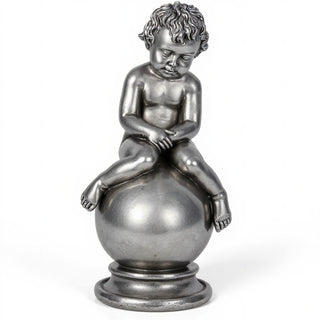 Sleeping Cherub Statue - 18-inch — Aged Silver finish
