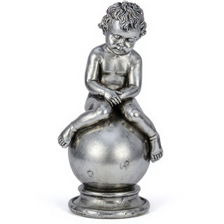 Sleeping Cherub Statue - 18-inch — Antique Silver finish