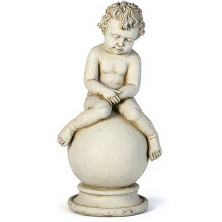 Sleeping Cherub Statue - 18-inch — Antique White finish