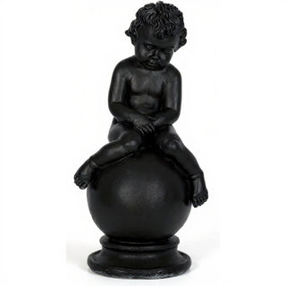 Sleeping Cherub Statue - 18-inch — Dusted Black finish