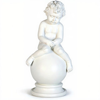 Sleeping Cherub Statue - 18-inch — Flat White finish