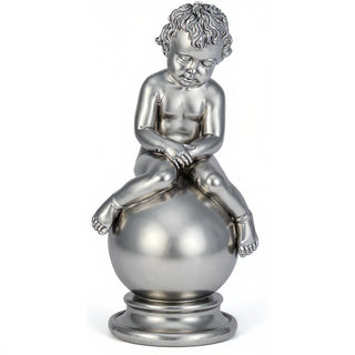 Sleeping Cherub Statue - 18-inch — Silver finish