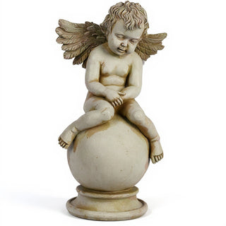 Sleepy Angel with Wings Statue - 19-inch — Museum Terracotta finish