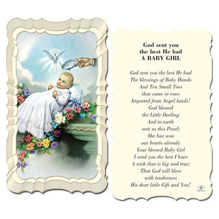50-Pack - Baptism Girl Holy Card