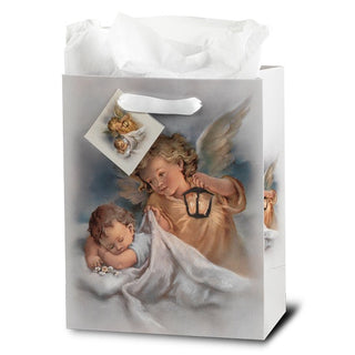 Guardian Angel with Lamp Med Gift Bag with Tissue 73/4X93/4 10-Pack