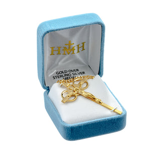 2 1/16-inch Sterling Silver Three Ring Wedding Cross