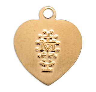 Gold over Sterling Silver Heart Shaped Miraculous Medal