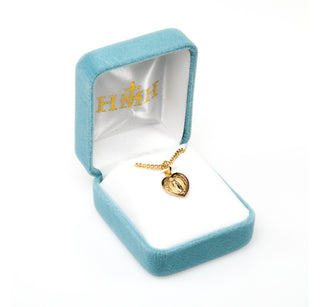 Gold over Sterling Silver Heart Shaped Miraculous Medal