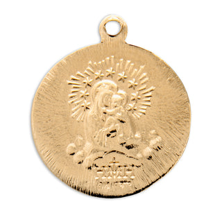 5/8-inch Gold Over Sterling Silver Scapular Medal with 18-inch Chain