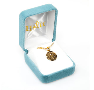 5/8-inch Gold Over Sterling Silver Scapular Medal with 18-inch Chain