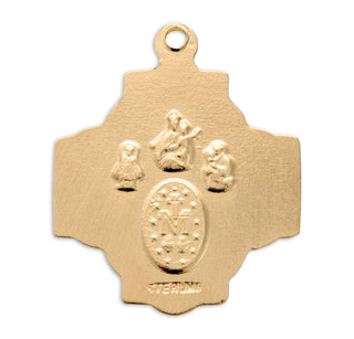 Gold Over Sterling Silver 4 Way Medal