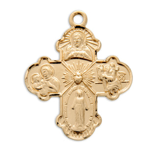 Gold over Sterling Silver 4-Way Medal