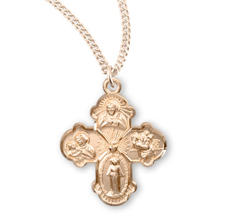 Gold Over Sterling Silver 4 Way Medal 2