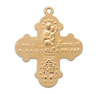 Gold over Sterling Silver 4-Way Medal