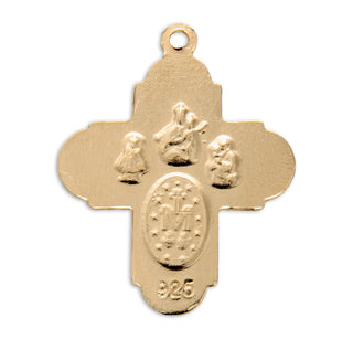 Gold over Sterling Silver 4-Way Medal