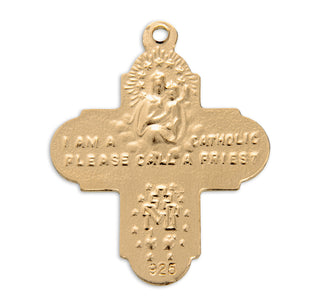 Gold over Sterling Silver 4-Way Medal