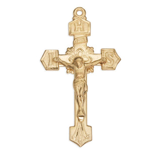 Gold Over Sterling Silver IHS Crucifix