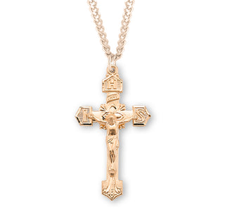 Gold Over Sterling Silver IHS Crucifix