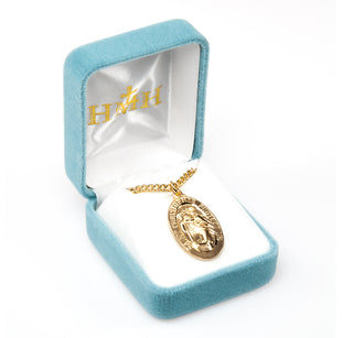 Gold over Sterling Silver Oval St. Christopher Medal